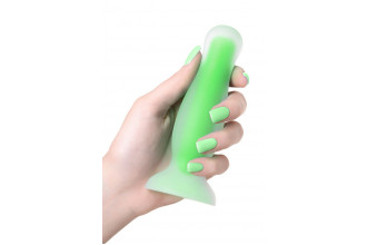 Зеленая, светящаяся в темноте анальная втулка Mortimer Glow - 12,5 см.