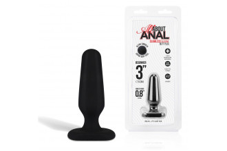 Черный анальный плаг из силикона Seamless Silicone Butt Plug - 7,5 см.