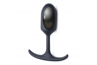 Черная анальная пробка с утяжелением Premium Silicone Weighted Anal Plug Medium - 14 см.