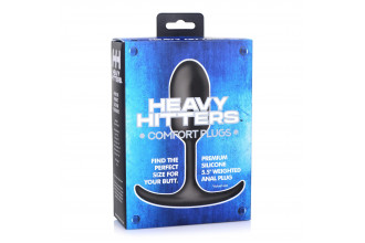 Черная анальная пробка с утяжелением Premium Silicone Weighted Anal Plug Medium - 14 см.