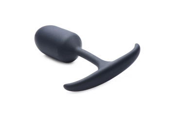 Черная анальная пробка с утяжелением Premium Silicone Weighted Anal Plug Medium - 14 см.