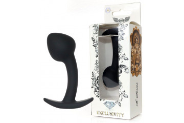 Черная анальная втулка Curved - 9 см.