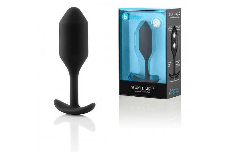Чёрная пробка для ношения B-vibe Snug Plug 2 - 11,4 см.