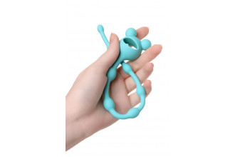 Мятная силиконовая анальная цепочка Froggy - 27,4 см.