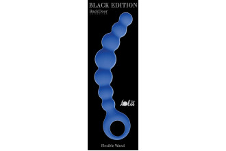 Синяя упругая анальная цепочка Flexible Wand - 18 см.