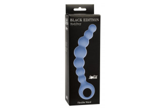 Синяя упругая анальная цепочка Flexible Wand - 18 см.
