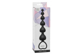 Чёрная анальная цепочка Heart s Beads Black - 18 см.