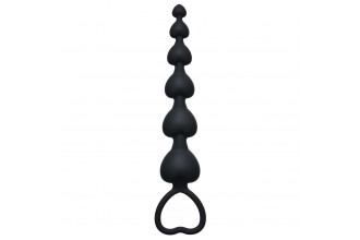 Чёрная анальная цепочка Heart s Beads Black - 18 см.