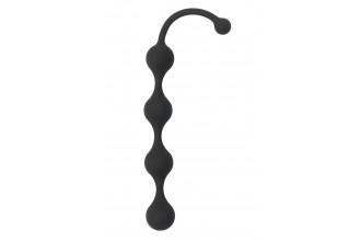Чёрная анальная цепочка Four Beads Anal Black - 24 см.
