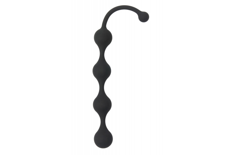Чёрная анальная цепочка Four Beads Anal Black - 24 см. Чёрная анальная цепочка Four Beads Anal Black - 24 см.
