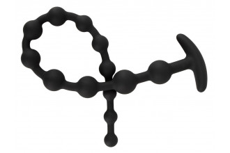 Черные анальные бусы Anal beads - 50 см.