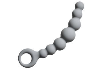 Серая упругая анальная цепочка Flexible Wand - 18 см.