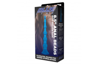 Голубая анальная елочка на присоскеAnal Beads With Suction Base - 21,6 см.