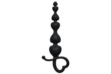 Чёрная анальная цепочка Begginers Beads - 18 см.