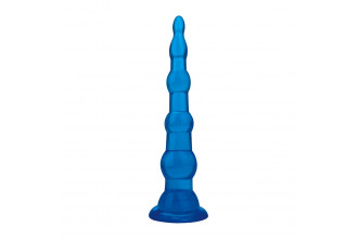 Голубая анальная елочка на присоске Anal Beads With Suction Base - 17,1 см.