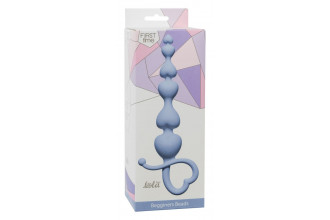 Голубая анальная цепочка Begginers Beads - 18 см.