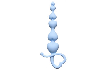 Голубая анальная цепочка Begginers Beads - 18 см.