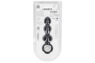 Черная анальная елочка Beaded Silicone Anal Probe with Loop