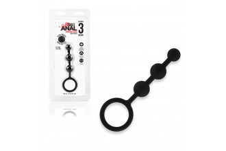 Черные силиконовые анальные бусы Silicone Anal Beads - 14 см.