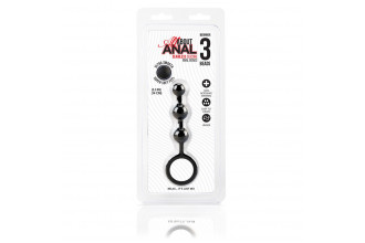 Черные силиконовые анальные бусы Silicone Anal Beads - 14 см.