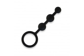 Черные силиконовые анальные бусы Silicone Anal Beads - 14 см.