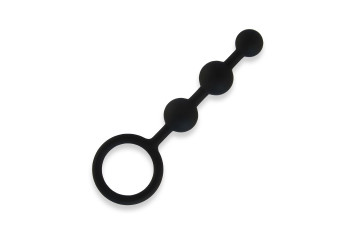 Черные силиконовые анальные бусы Silicone Anal Beads - 14 см.