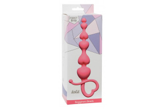 Розовая анальная цепочка Begginers Beads - 18 см.