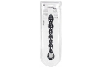 Черная силиконовая цепочка Beaded Snake Silicone Anal Probe with Loop - 26 см.