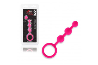Розовые силиконовые анальные бусы Silicone Anal Beads - 14 см.