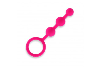 Розовые силиконовые анальные бусы Silicone Anal Beads - 14 см.