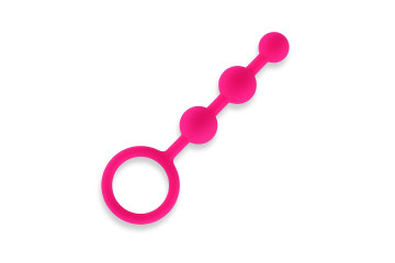 Розовые силиконовые анальные бусы Silicone Anal Beads - 14 см.