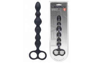 Черная анальная цепочка Beaded Silicone Anal Probe with Double Loop - 24 см. Черная анальная цепочка Beaded Silicone Anal Probe with Double Loop - 24 см.