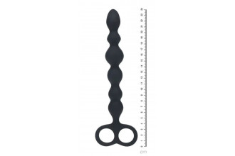 Черная анальная цепочка Beaded Silicone Anal Probe with Double Loop - 24 см. Черная анальная цепочка Beaded Silicone Anal Probe with Double Loop - 24 см.