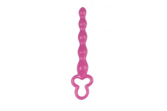 Розовая анальная цепочка Clover Anal Rod - 18 см.