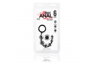 Черные силиконовые анальные бусы Silicone Anal Beads - 21 см.