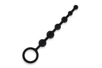 Черные силиконовые анальные бусы Silicone Anal Beads - 21 см.