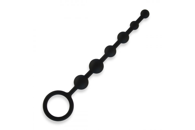 Черные силиконовые анальные бусы Silicone Anal Beads - 21 см.