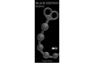 Чёрная анальная цепочка Orgasm Beads - 33,5 см.