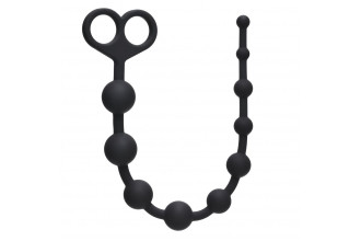 Чёрная анальная цепочка Orgasm Beads - 33,5 см.