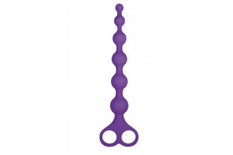 Фиолетовая анальная цепочка 8 Inch Ribbed Silicone Anal Beads - 26 см.