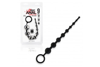 Черные силиконовые анальные бусы Silicone Anal Beads - 30 см.