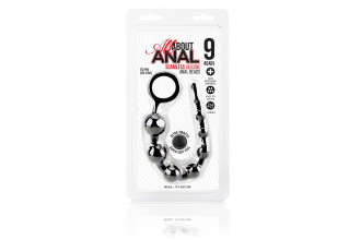 Черные силиконовые анальные бусы Silicone Anal Beads - 30 см.