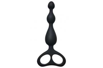 Чёрная анальная цепочка Ultimate Beads - 17 см.