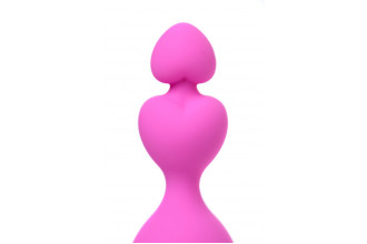 Розовая силиконовая анальная цепочка Sweety - 18,5 см.