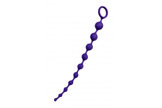 Фиолетовая силиконовая анальная цепочка Grape - 35 см.