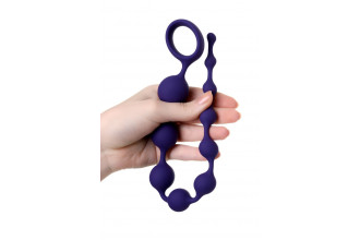 Фиолетовая силиконовая анальная цепочка Grape - 35 см.