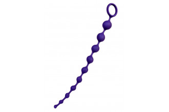 Фиолетовая силиконовая анальная цепочка Grape - 35 см.