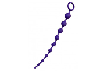 Фиолетовая силиконовая анальная цепочка Grape - 35 см.