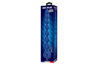 Синяя анальная цепочка - 26,7 см.