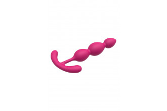 Розовая анальная цепочка Silky Smooth T-Teardrop - 14 см.